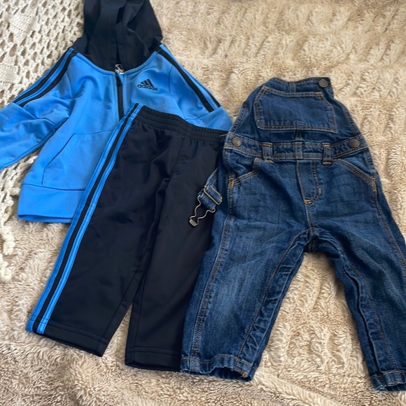Adidas track suit, old navy overalls - Picture 1 of 3